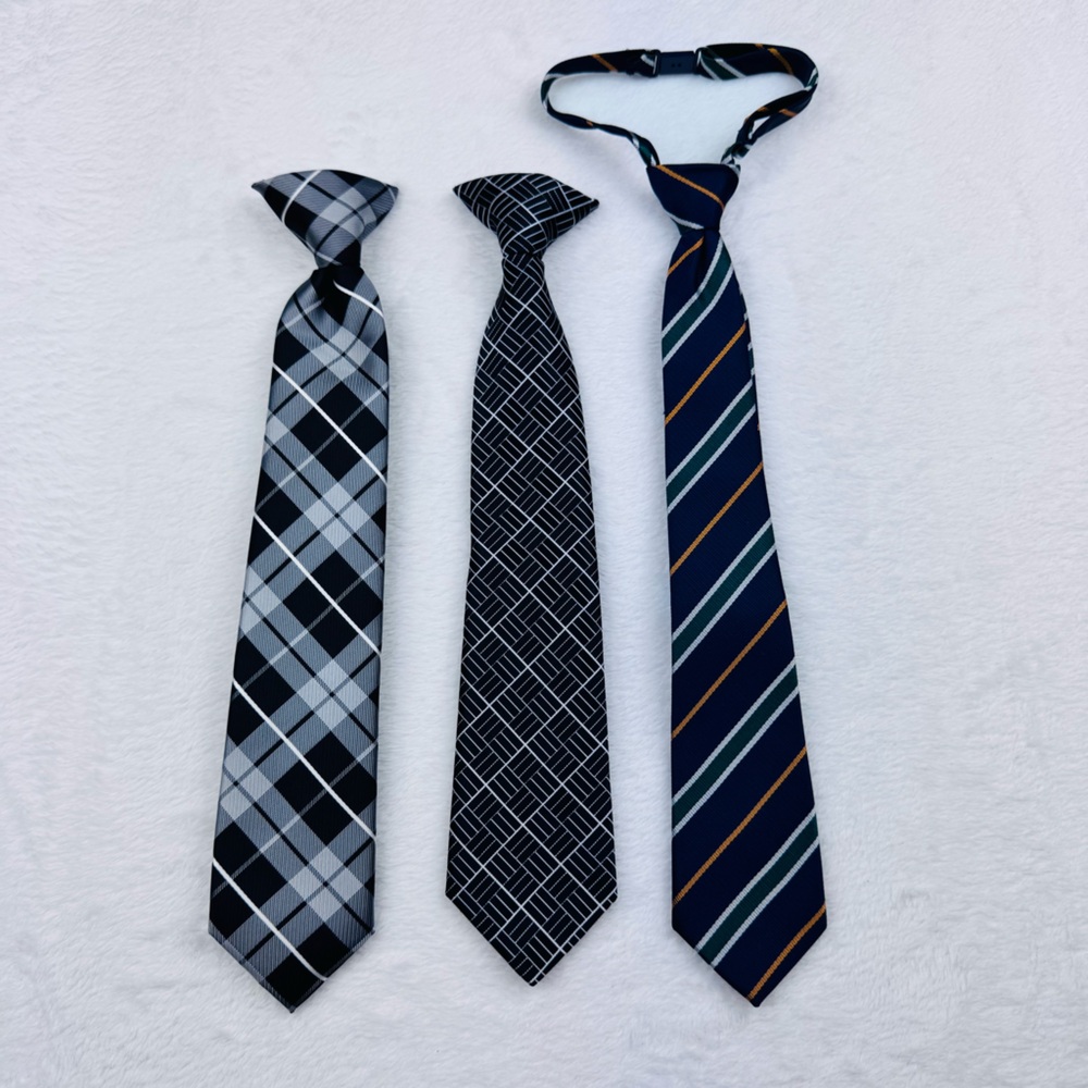 Boys clip on ties. Bundle of 3 ties. 2 clip on, 1 adjustable neck strap tie.